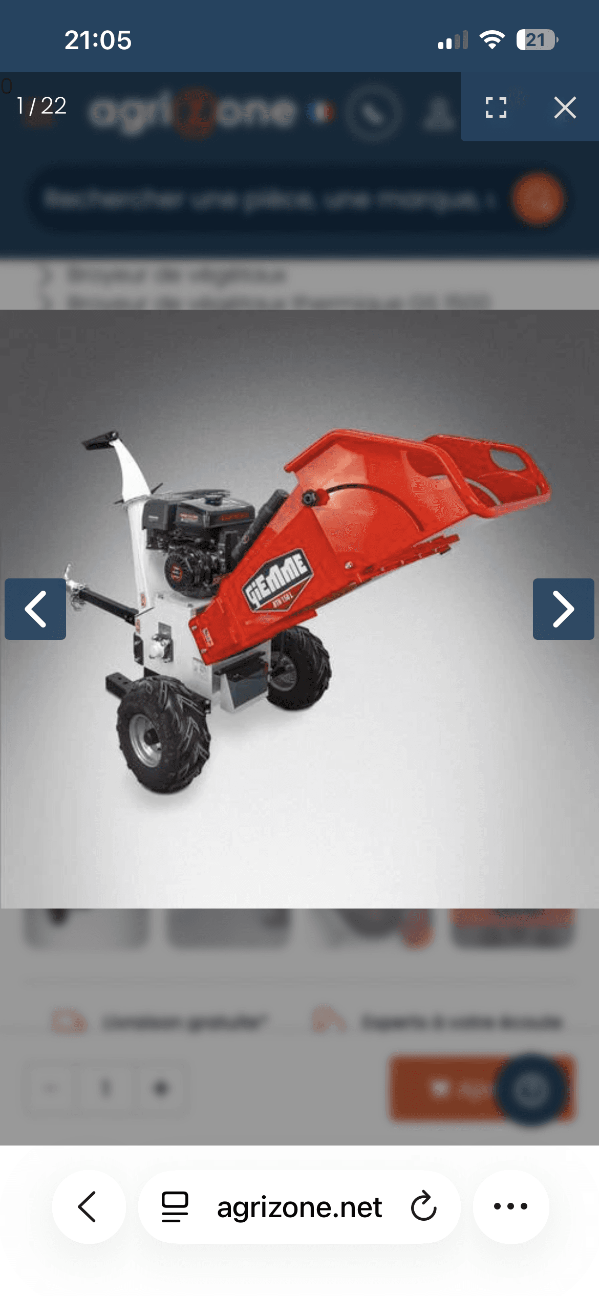 Broyeur végétaux grosse capacité 14cv