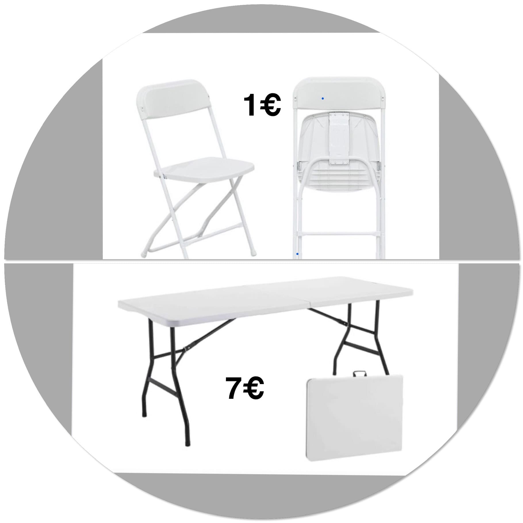 Location chaises et tables pliantes