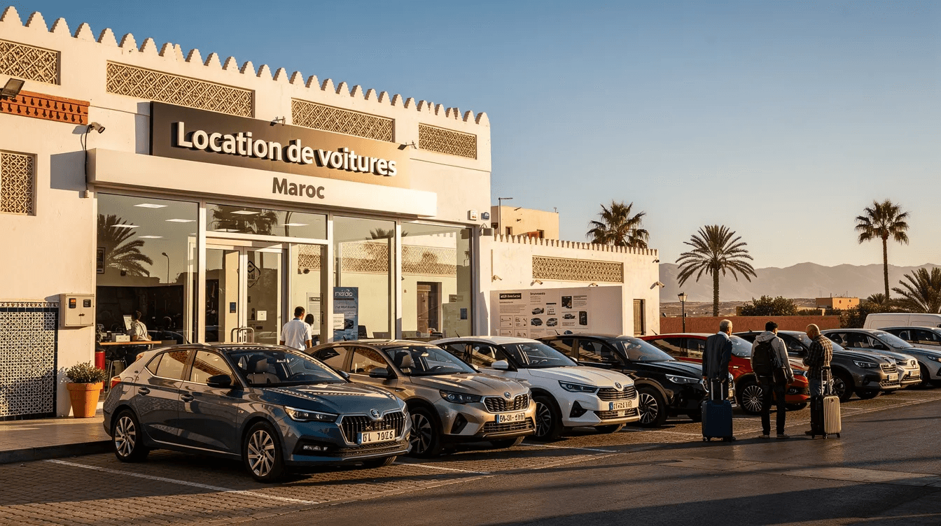 Agence de location de voitures au Maroc avec plusieurs modèles disponibles en parking