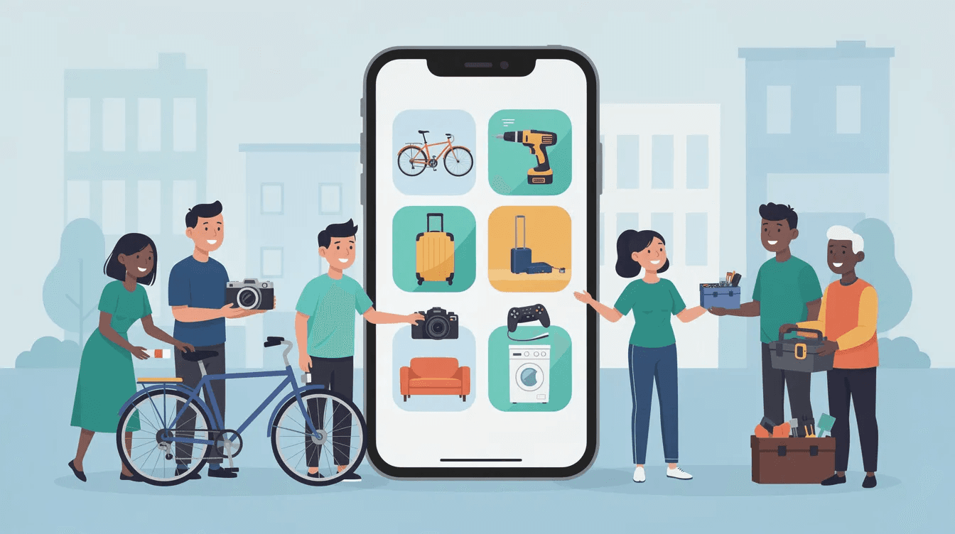Application mobile de location entre particuliers : vélo, outils, valises, électroménager et meubles partagés.
