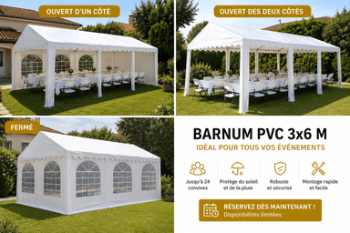 Barnums, Tables et Chaises pour Mariages et Événements
