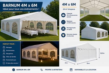 Location barnum 6x4 à Brest – 24 m² pour vos événements