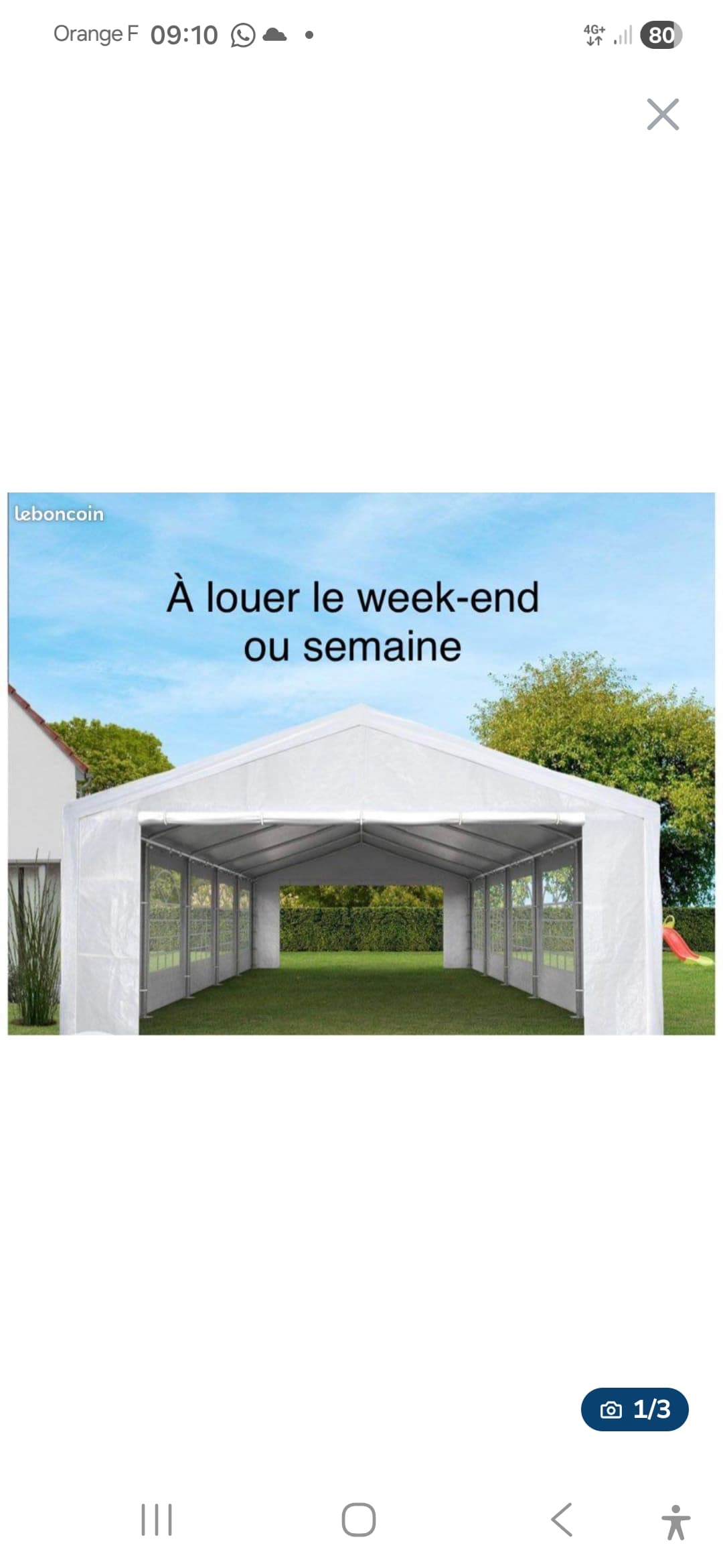 Tente de réception barnum à louer à Blagnac