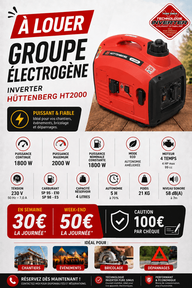 Location groupe électrogène Inverter à Épinay-sous-Sénart