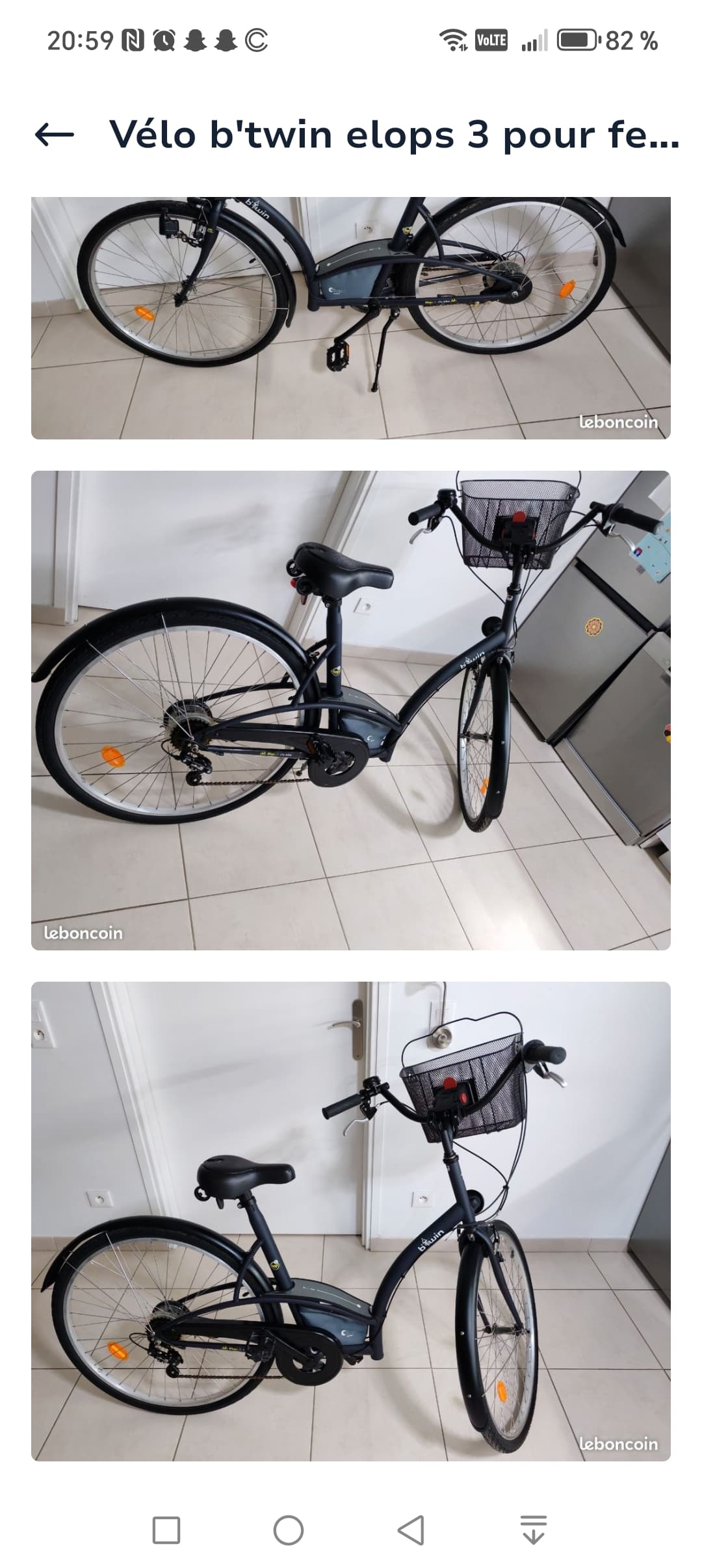 Location vélo de ville B'Twin Elops 3 à Franconville