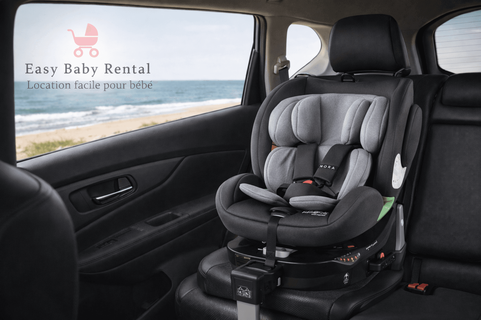 Location siège auto rotatif Isofix à Cannes – De la naissance à 5 ans