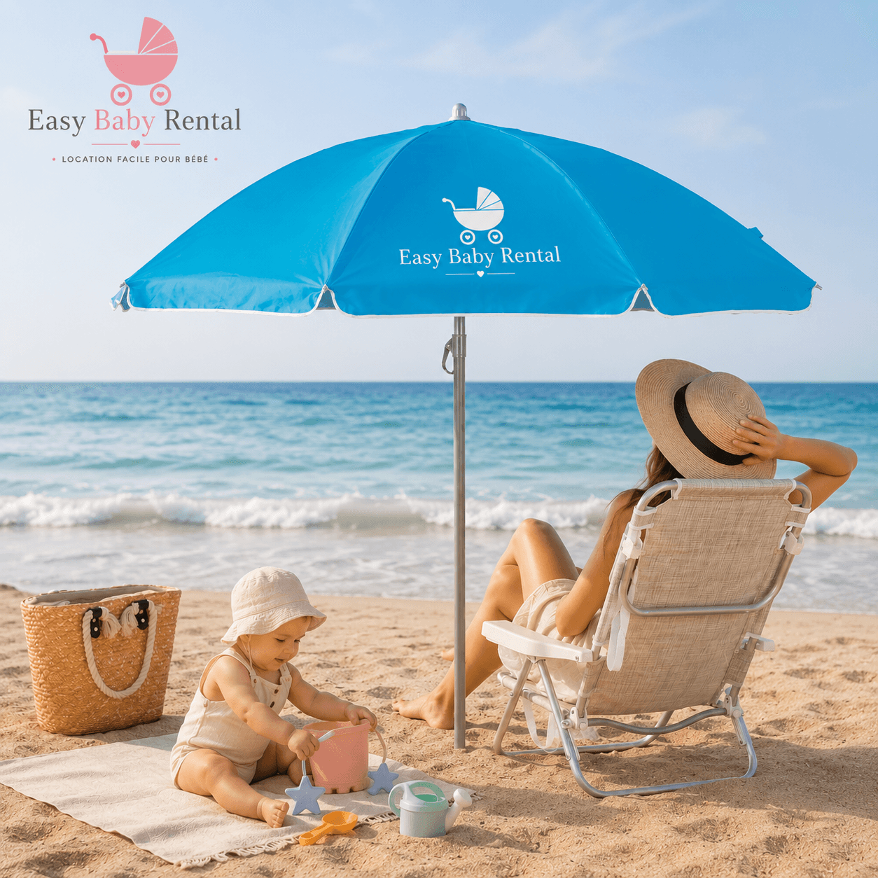 Location parasol de plage à Cannes – UV, bébé & famille