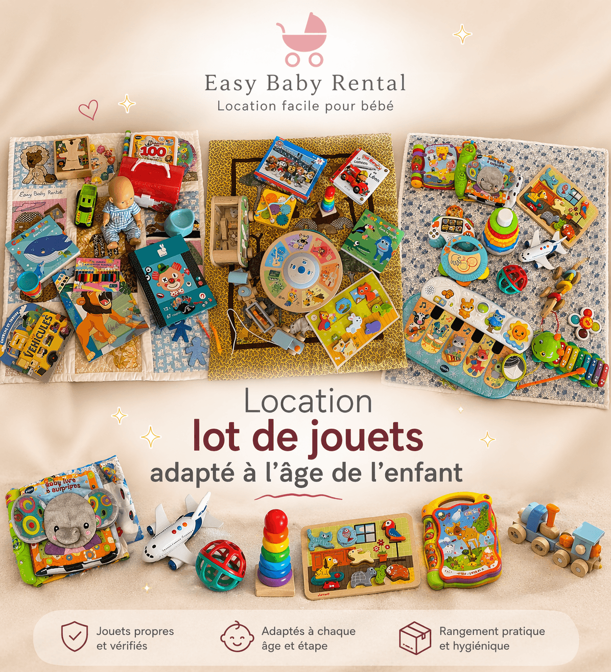Location kit de jouets bébé 6 mois à 4 ans – Cannes