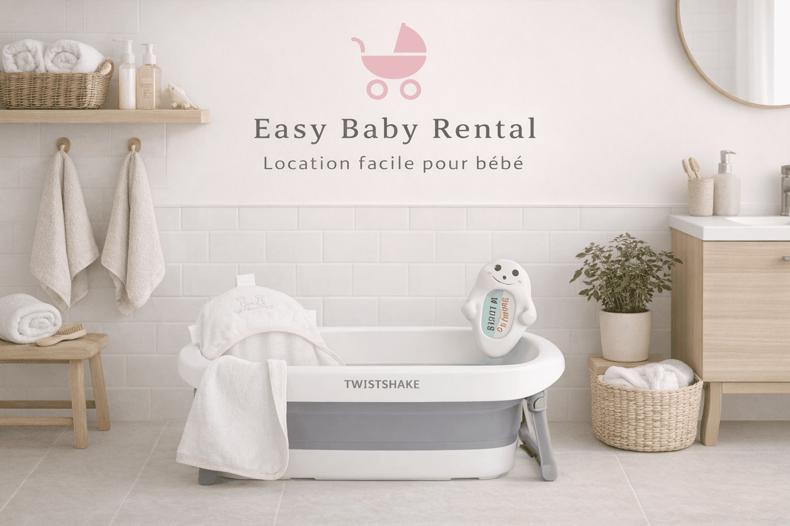 Location baignoire bébé rétractable à Cannes