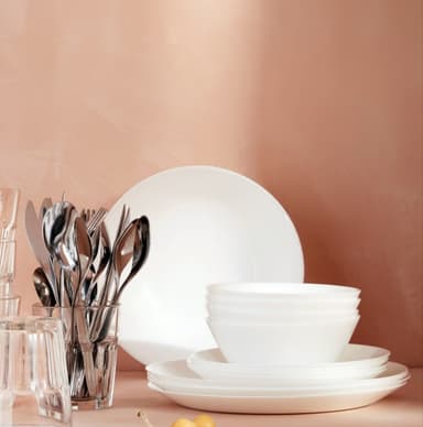 Grandes assiettes plates blanches Ø 25 cm
