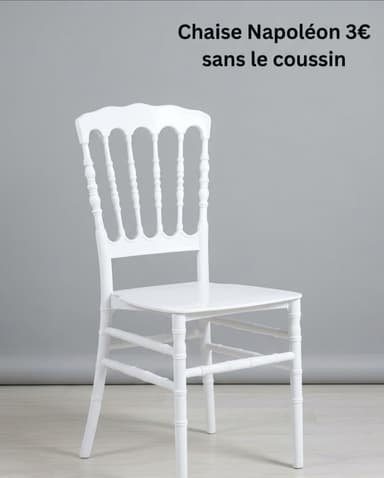 Location chaise Napoléon blanche – événements et mariages